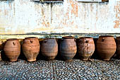 Hania, the Akrotiri peninsula. The Aya Tridha Mon Zangarlo monastery. Some of the halls at the back of the monastery.